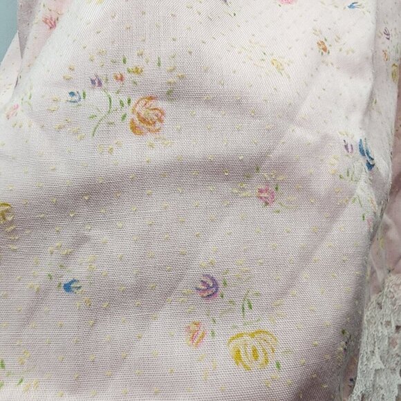 Vintage Handmade 70's Prairie CottageCore Pink Floral Long Sleeve Dress Sz 0? - Picture 13 of 16